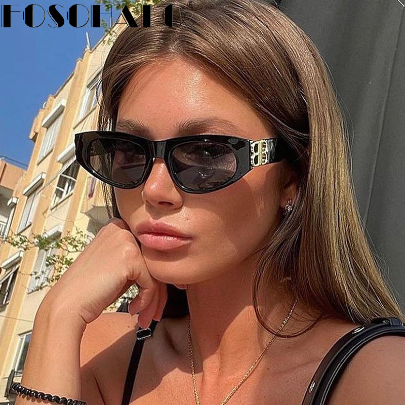 Schwarze Retro-Sonnenbrille