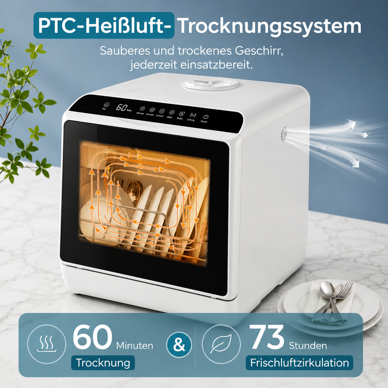 Tragbarer Ecowasher Tischgeschirrspüler