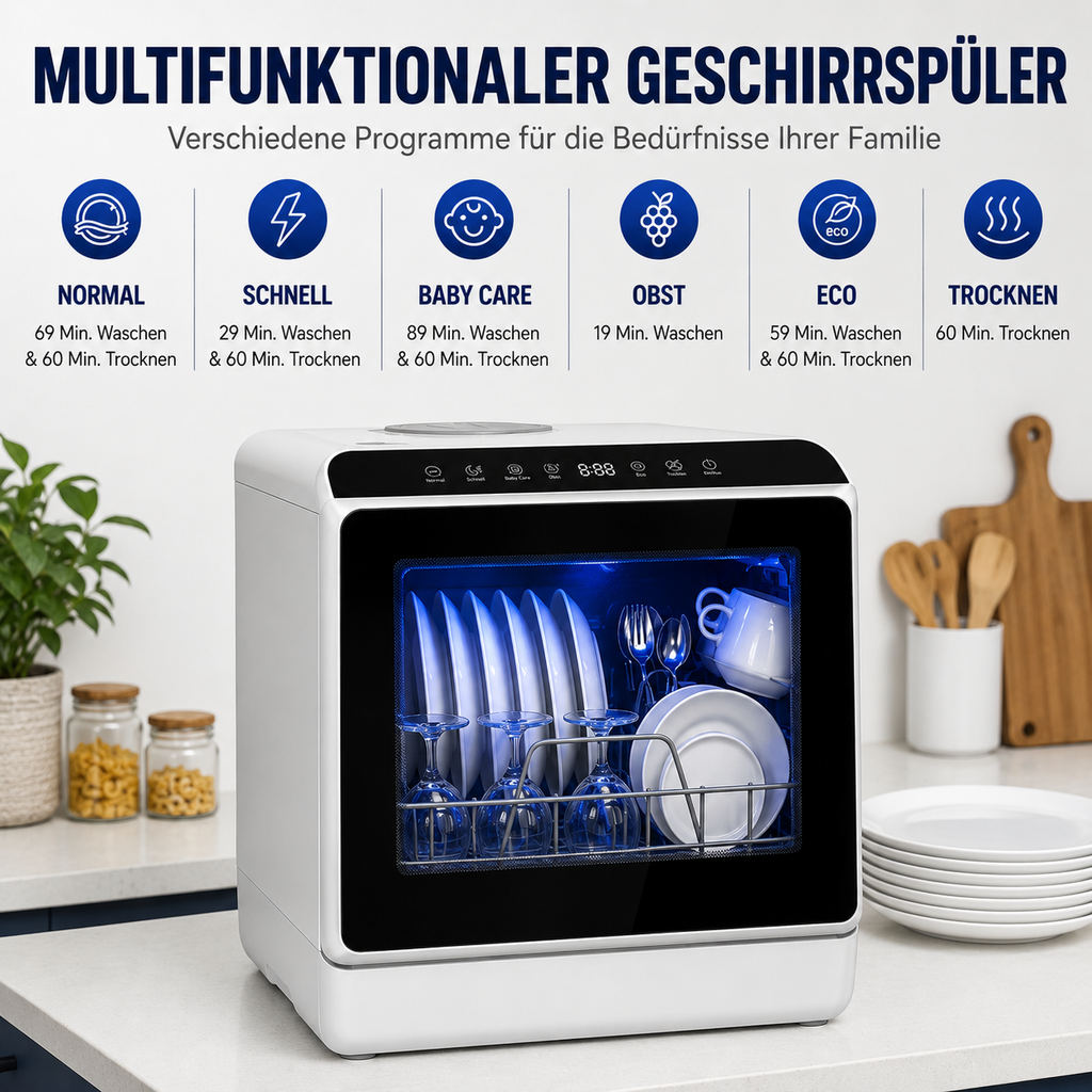 Tragbarer Ecowasher Tischgeschirrspüler