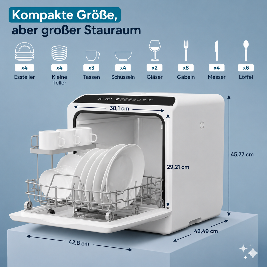Tragbarer Ecowasher Tischgeschirrspüler