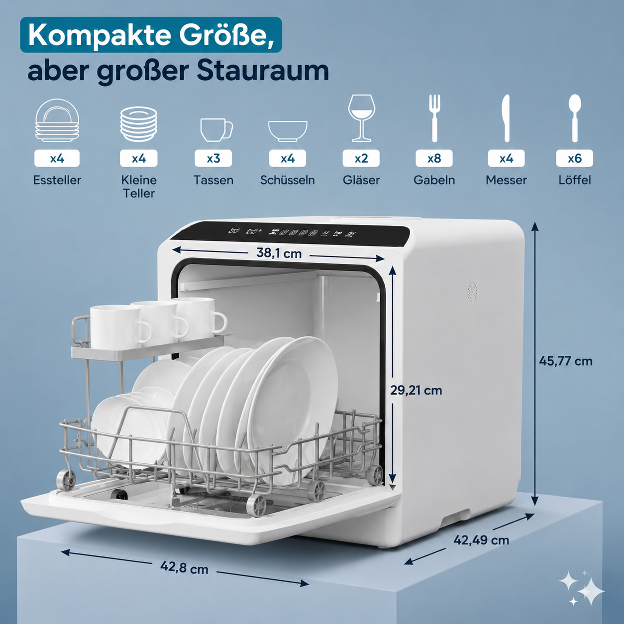 Tragbarer Ecowasher Tischgeschirrspüler
