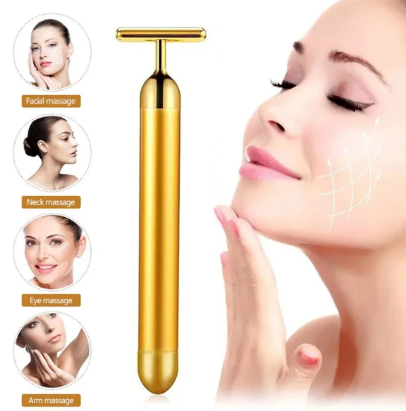 Energy 24K Gold T Beauty Bar Gesichtsroller Massagegerät
