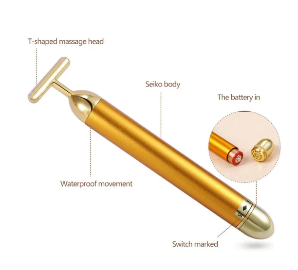 Energy 24K Gold T Beauty Bar Gesichtsroller Massagegerät