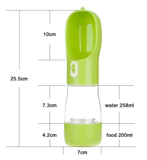 Hunde-Trinkflasche mit Futternapf