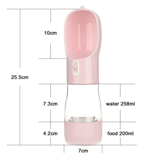 Hunde-Trinkflasche mit Futternapf