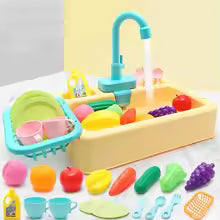 Conjunto de pia de cozinha infantil elétrica