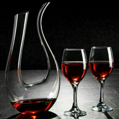 Elegante U-förmige 1500-ml-Weinkaraffe aus Kristall