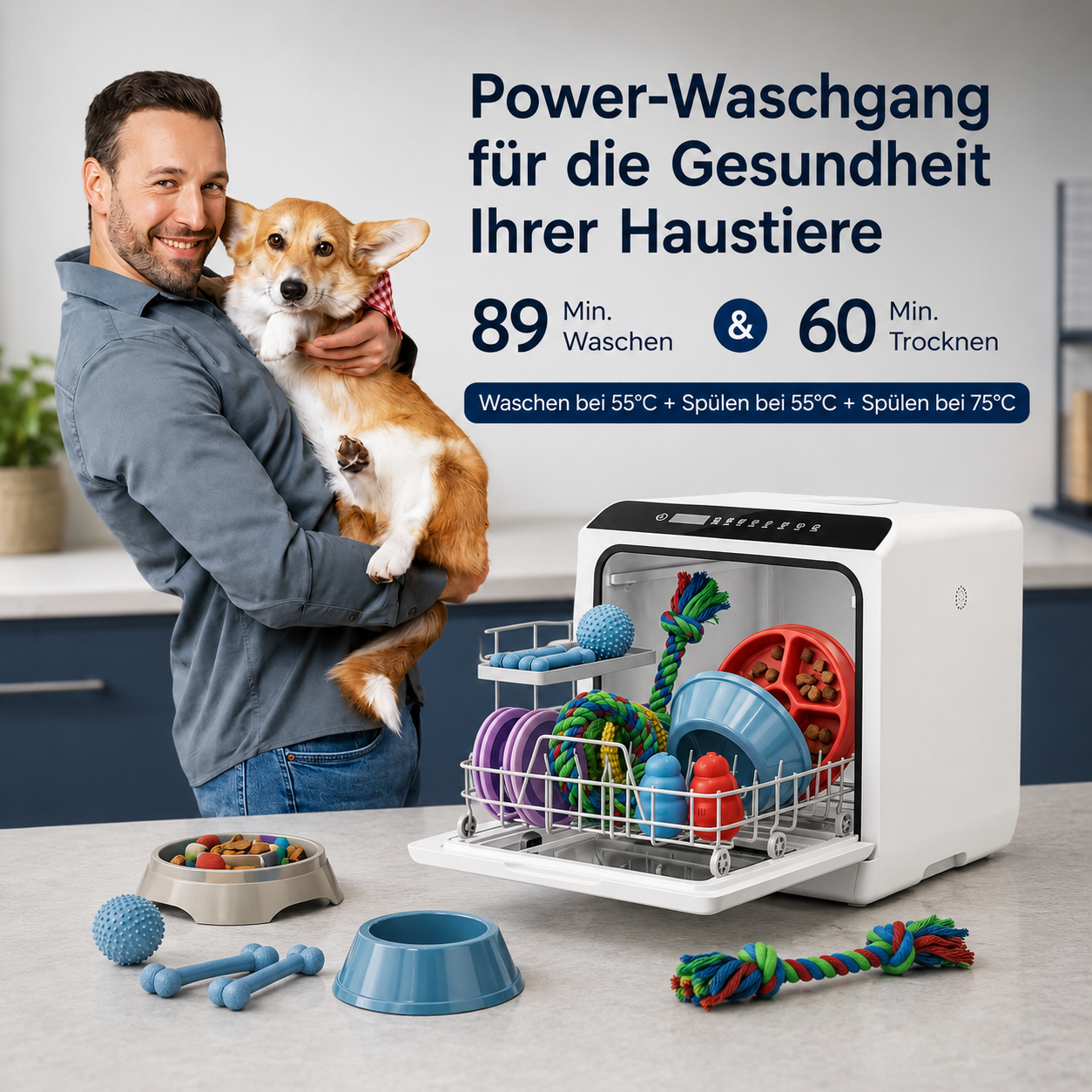 Tragbarer Ecowasher Tischgeschirrspüler