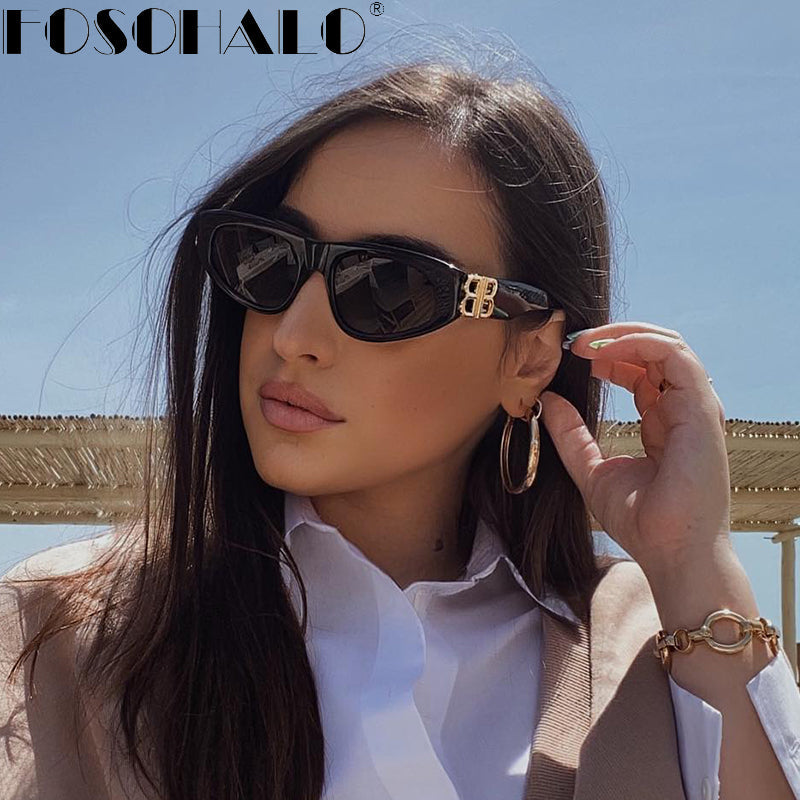 Schwarze Retro-Sonnenbrille
